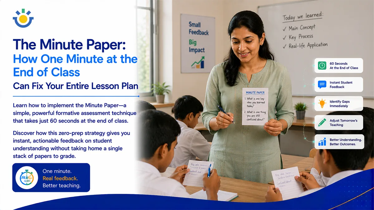 The Minute Paper: How One Minute at the End of Class Can Fix Your Entire Lesson Plan