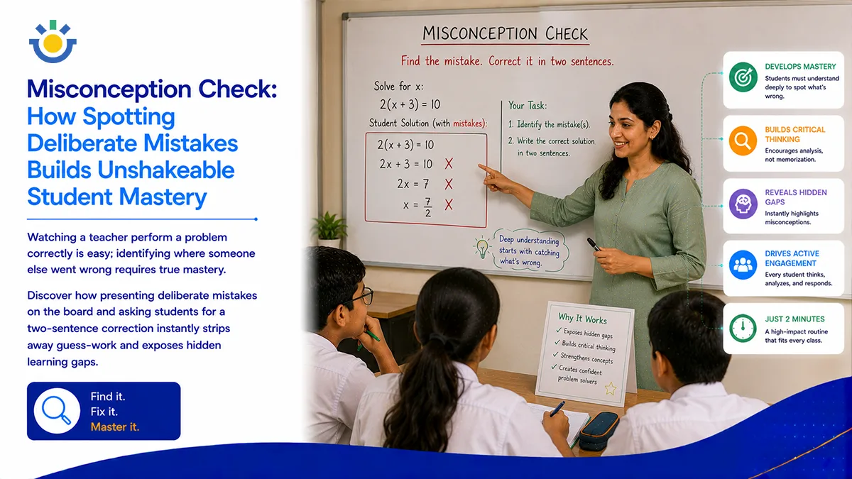 Misconception Check: How Spotting Deliberate Mistakes Builds Unshakeable Student Mastery