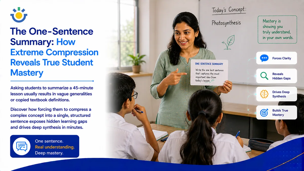 The One-Sentence Summary: How Extreme Compression Reveals True Student Mastery